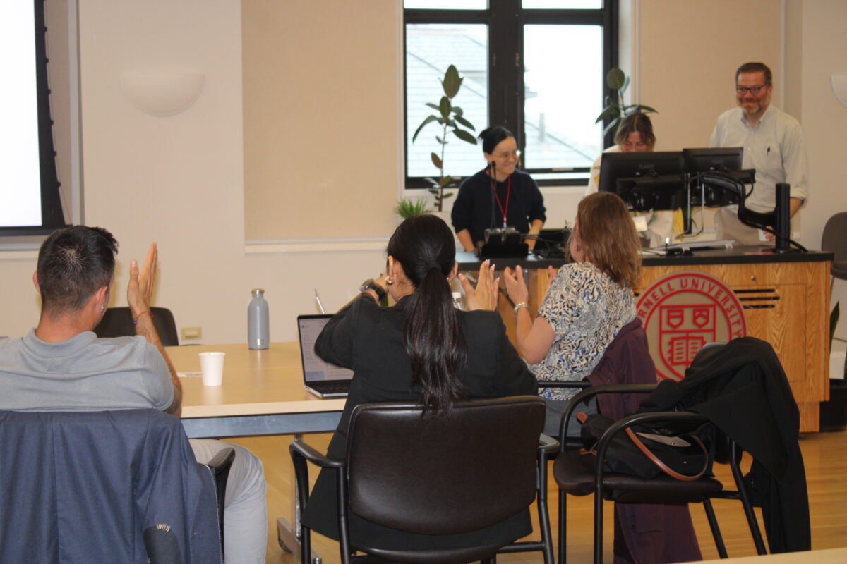 A color photo of a recent Thought Summit at Cornell University.